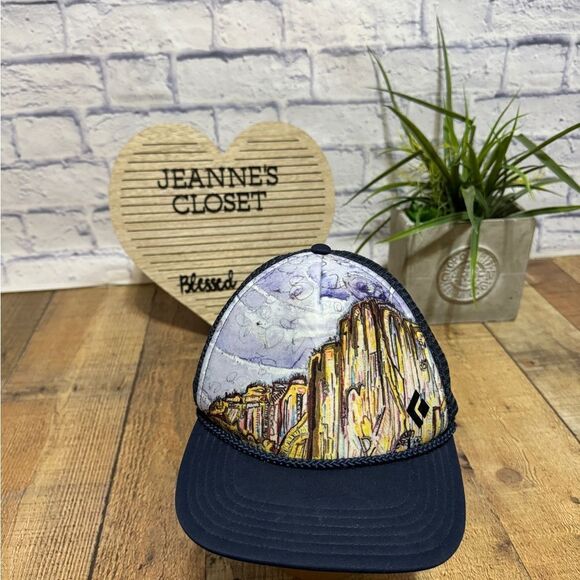 Renan Ozturk Trucker Cap Hat Black Diamond Flat Bill Snap Back Mesh Navy Blue - Picture 7 of 7